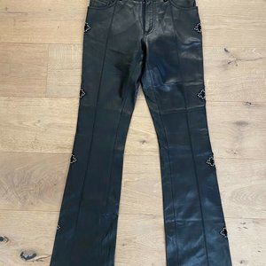 BEBE SOFT LEATHER PANTS BLACK BOOT CUT SIZE 2